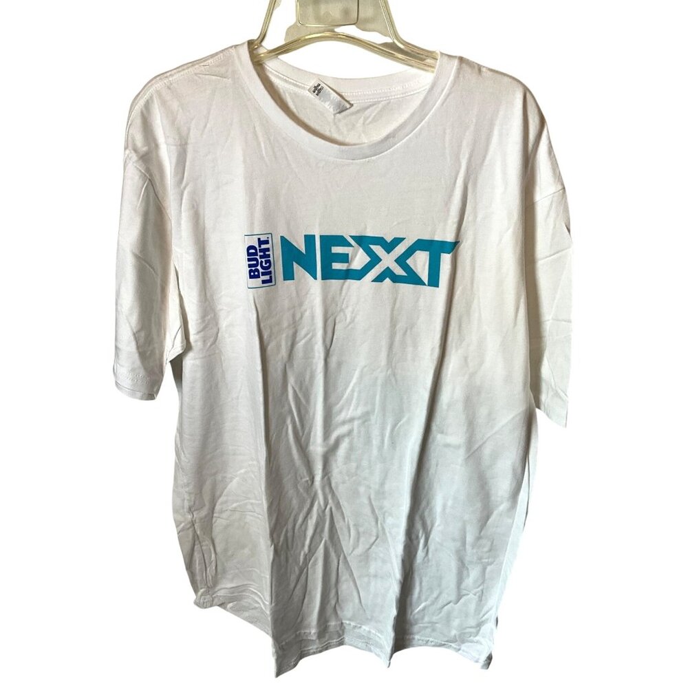 Bud Light Next White T-Shirt XL Crew‎ Neck